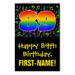 [ Thumbnail: 89th Birthday: Fun Music Symbols + Rainbow # 89 Card ]