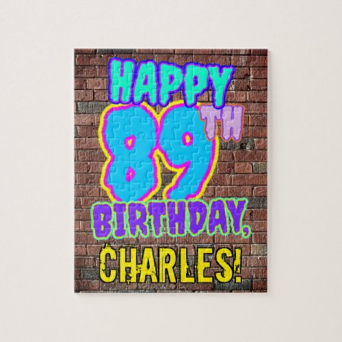 89th Birthday  Fun Urban Graffiti Inspired Look Jigsaw Puzzle