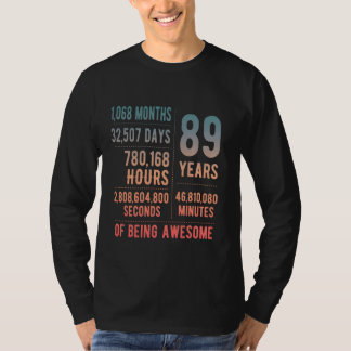 89th Birthday Men Women Funny 89 Years Old T-Shirt