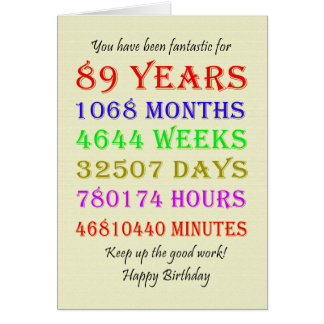 89th Birthday Milestones Cards