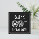 [ Thumbnail: 89th Birthday Party: Art Deco Style W/ Custom Name Invitation ]