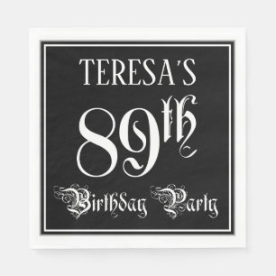 89th Birthday Party — Fancy Script + Custom Name Napkins
