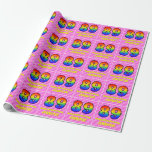 [ Thumbnail: 89th Birthday: Pink Stripes & Hearts, Rainbow # 89 Wrapping Paper ]