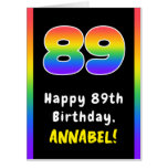 [ Thumbnail: 89th Birthday: Rainbow Spectrum # 89, Custom Name Card ]