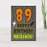 [ Thumbnail: 89th Birthday: Spooky Halloween Theme, Custom Name Card ]