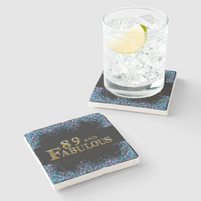 89th Birthday  Stone Coaster (Side)