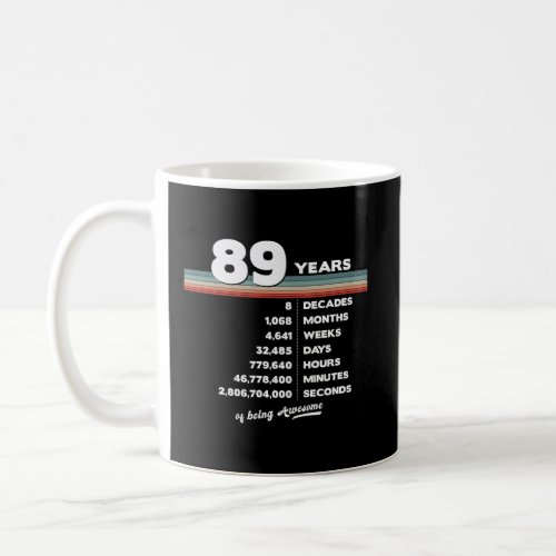 89th Birthday Vintage 89 Years Old Retro 1068 Mont Coffee Mug