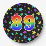 [ Thumbnail: 89th Event: Bold, Fun, Colorful Rainbow 89 Paper Plates ]