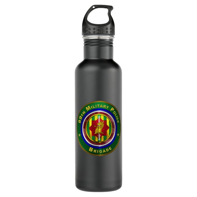89th Military Police Brigade  Stainless Steel Water Bottle (Front)