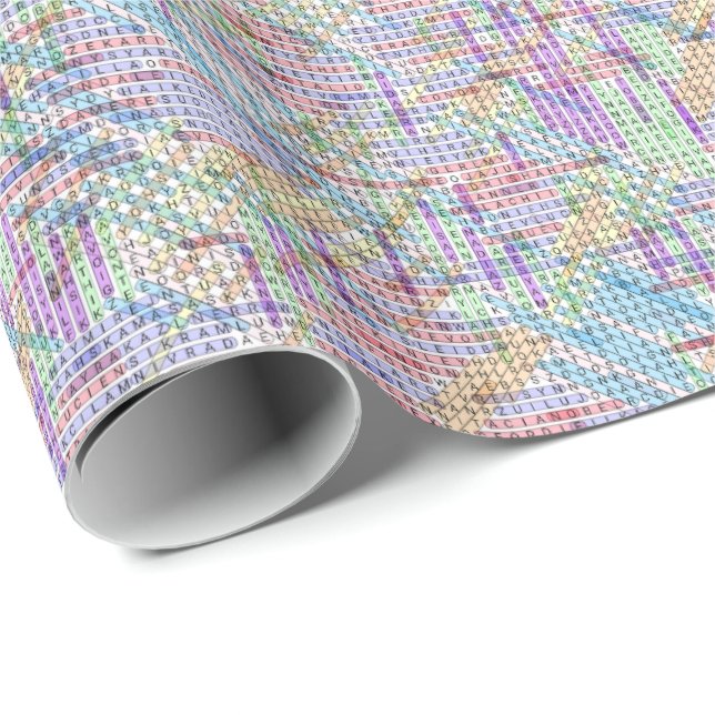 8,000 Boys Names Word Search Puzzle Solved Wrapping Paper (Roll Corner)