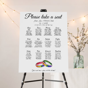 🌈8-10 pax x 12 table seating chart foam board