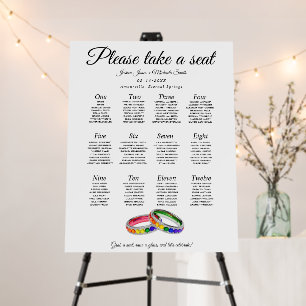 🌈8-10 pax x 12 table seating chart foam board