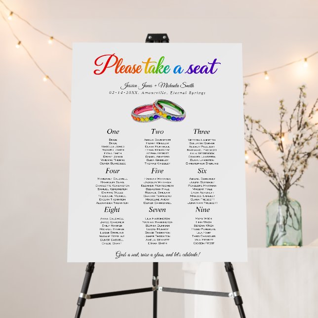 8-10 pax x 9 table seating chart Intertwined in Pr Foam Board (In Situ (Stand))