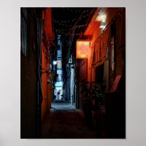8×10 Seoul Alley Neon Sign Korea Photo Print