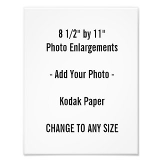 8 1/2" by 11"  Photo Enlargement Print