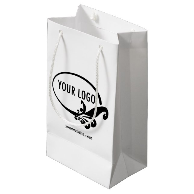 8.5 inch Business Gift Bag Custom Logo Promotional (Front Angled)