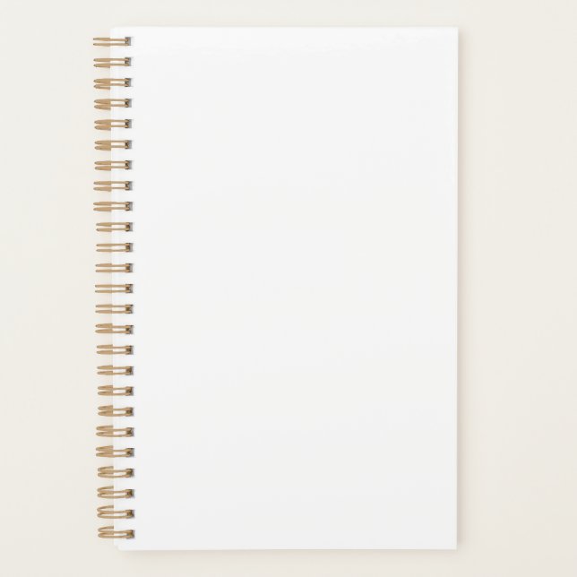 8.5"x5.5" Gold Spiral Soft Cover Notebook Notepad (Front)