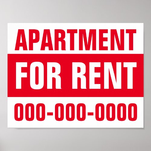 85 X 11 Apartment For Rent Paper Poster