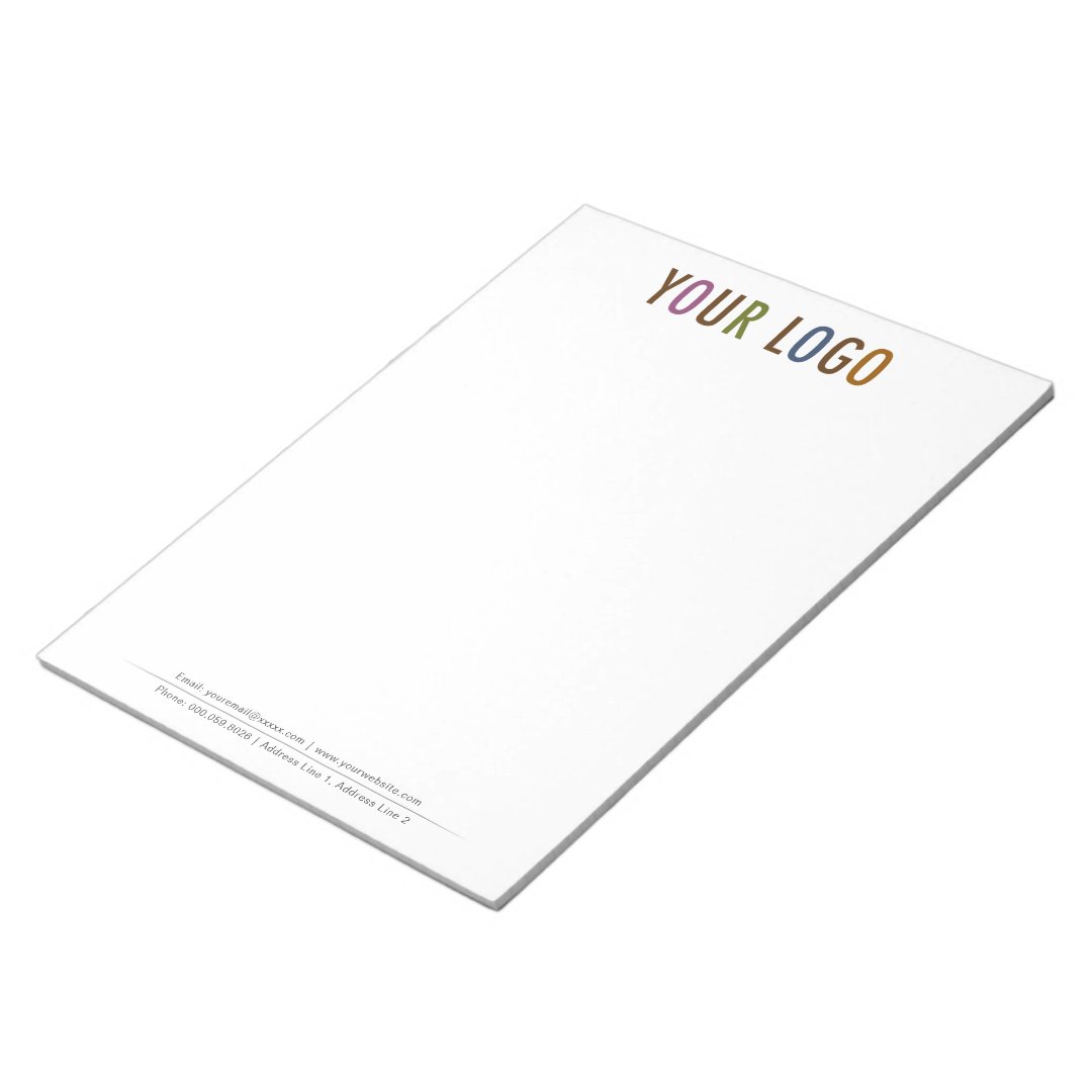 8.5 x 11 Custom Letter Size Notepad with Your Logo Zazzle