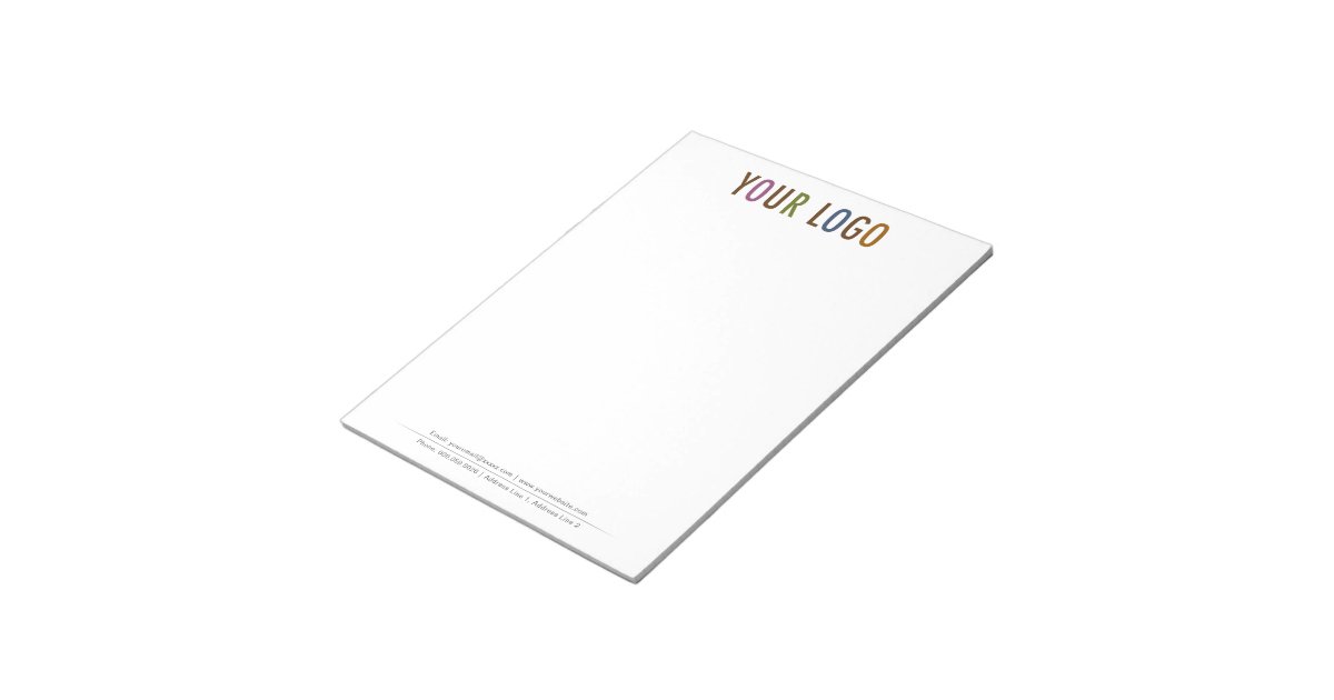 8 5 X 11 Custom Letter Size Notepad With Your Logo Zazzle Com