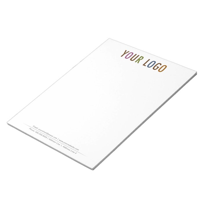 8 5 X 11 Custom Letter Size Notepad With Your Logo Zazzle Com