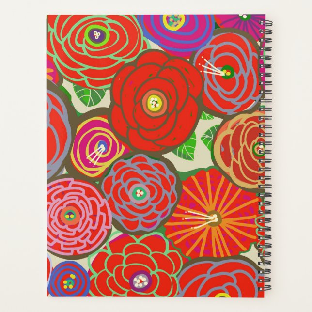 8.5" x 11" Planner with Red Flowers (Back)