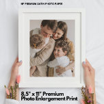 8.5" x 11" Premium Photo Enlargement Print<br><div class="desc">Turn your memories into captivating masterpieces with our 8.5" x 11" Premium Photo Enlargement Print. Crafted with precision, this print delivers a perfect balance of vibrant colors, deep blacks, and a luxurious satin finish. Elevate your cherished moments to a larger-than-life format, creating a personalized gallery in any space. Choose our...</div>