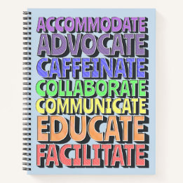 8.5 x 11 Spiral Notebook - A Teacher's Day in blue