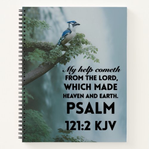 85 x 11 Spiral Notebook Psalm 1212 KJV