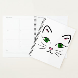8.5" x 11" Weekly/Monthly Planner - Kitty Face