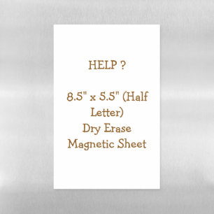 8.5" x 5.5" (Half Letter) Dry Erase Magnetic Sheet