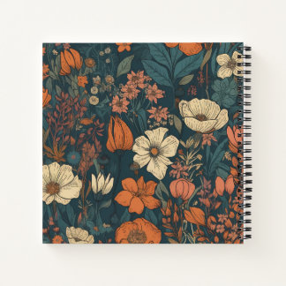 8.5" x 8.5" Hardcover Notebook: Blooming Flowers Notebook