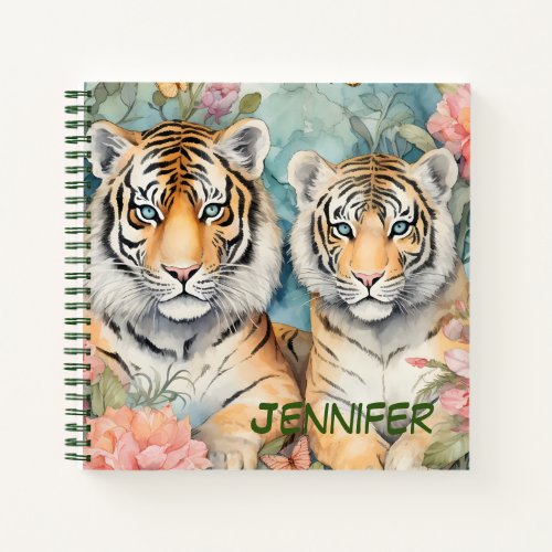 85 x 85 Square Tiger Lined Customizable Notebook