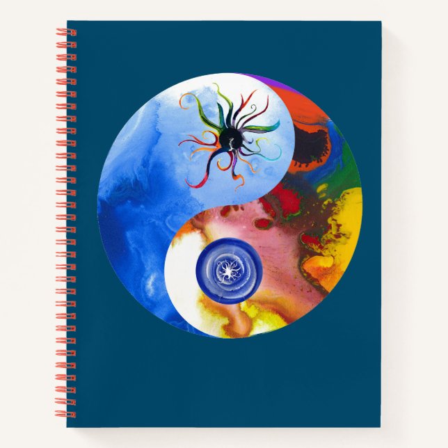8.5x11 hard cover yin yang Luci Michael notebook (Front)