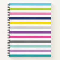 8.5x11 Spiral Notebook Bright and Cheerful Stripes