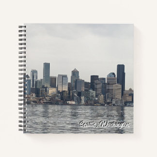 8.5X8.5 Spiral Notebook -  skyline of Seattle, WA.
