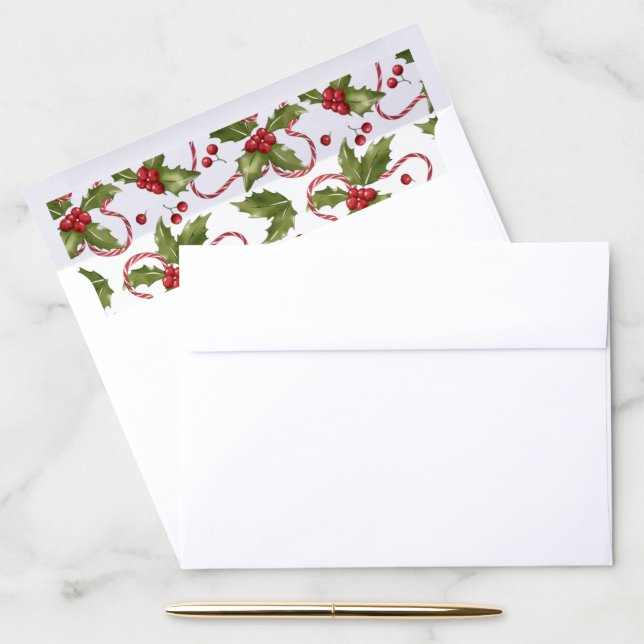 8.75" x 6.5" Envelope Lolli Holly Envelope Liner (Desk)