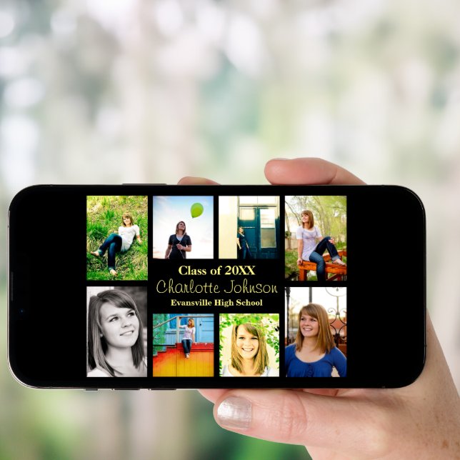 8/9 Photos Black - 3x5 Graduation Announcement (Front Digital)