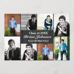 8/9 Photos Gray Wood - Graduation Announcement