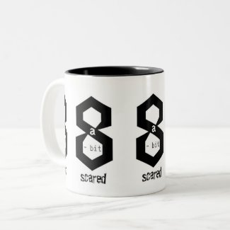8 a-Bit Scared Two-Tone Coffee Mug