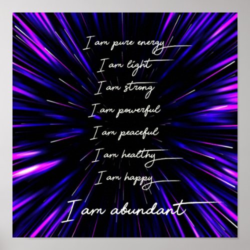 8 Affirmations for Abundance and Success Poster