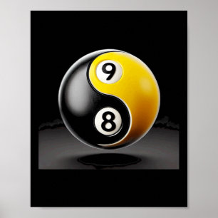 8 Ball 9 Ball Pool Billiards Player Poster