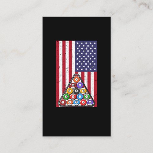 8 Ball American Flag Billard Player Business Card