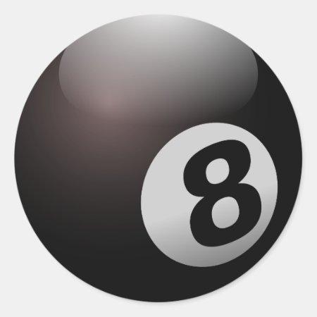 8 Ball Billiard Pool Classic Round Sticker