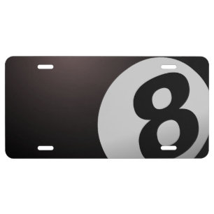 8 Ball Billiard Pool License Plate