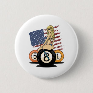 8 Ball Billiard Pool Player Eight Ball Billiards Button