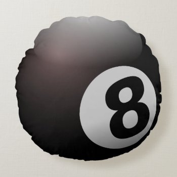 8 Ball Billiard Pool Round Pillow by theunusual at Zazzle