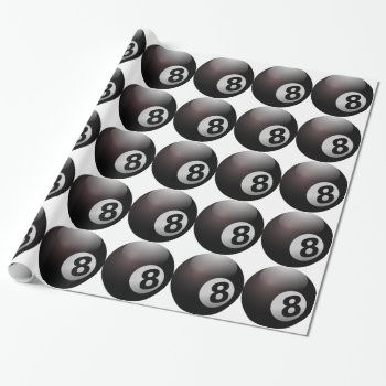 8 Ball Billiard Pool Wrapping Paper by theunusual at Zazzle