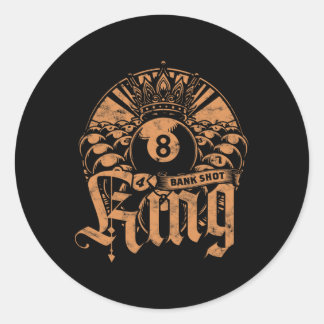 8-ball Billiards Bank Shot King Classic Round Sticker