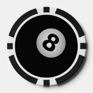 8-BALL Billiards custom poker chips